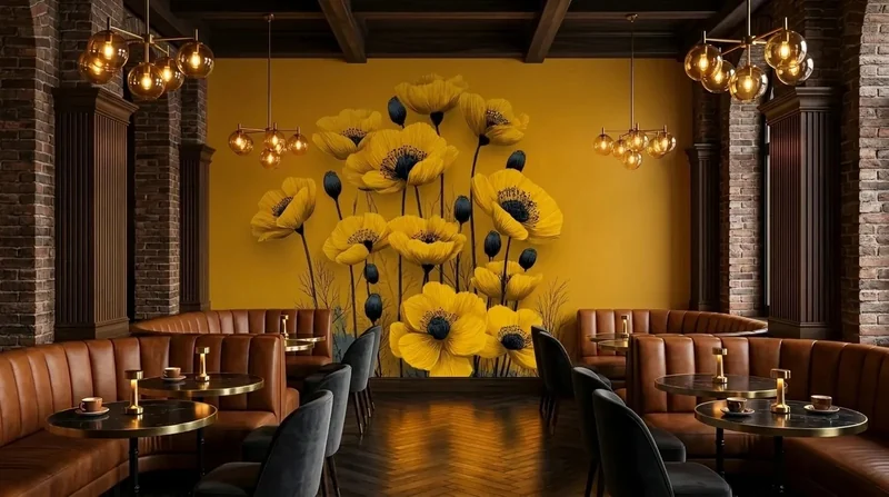Cafe: Yellow poppies