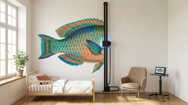 Live print: Printing parrotfish in bedroom