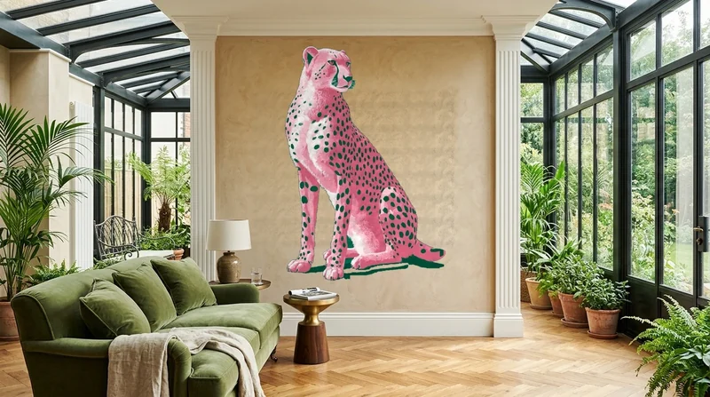 Conservatory: Rose cheetah on sand plaster