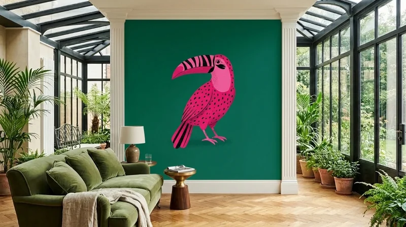 Conservatory: Rose toucan and tropical leaves