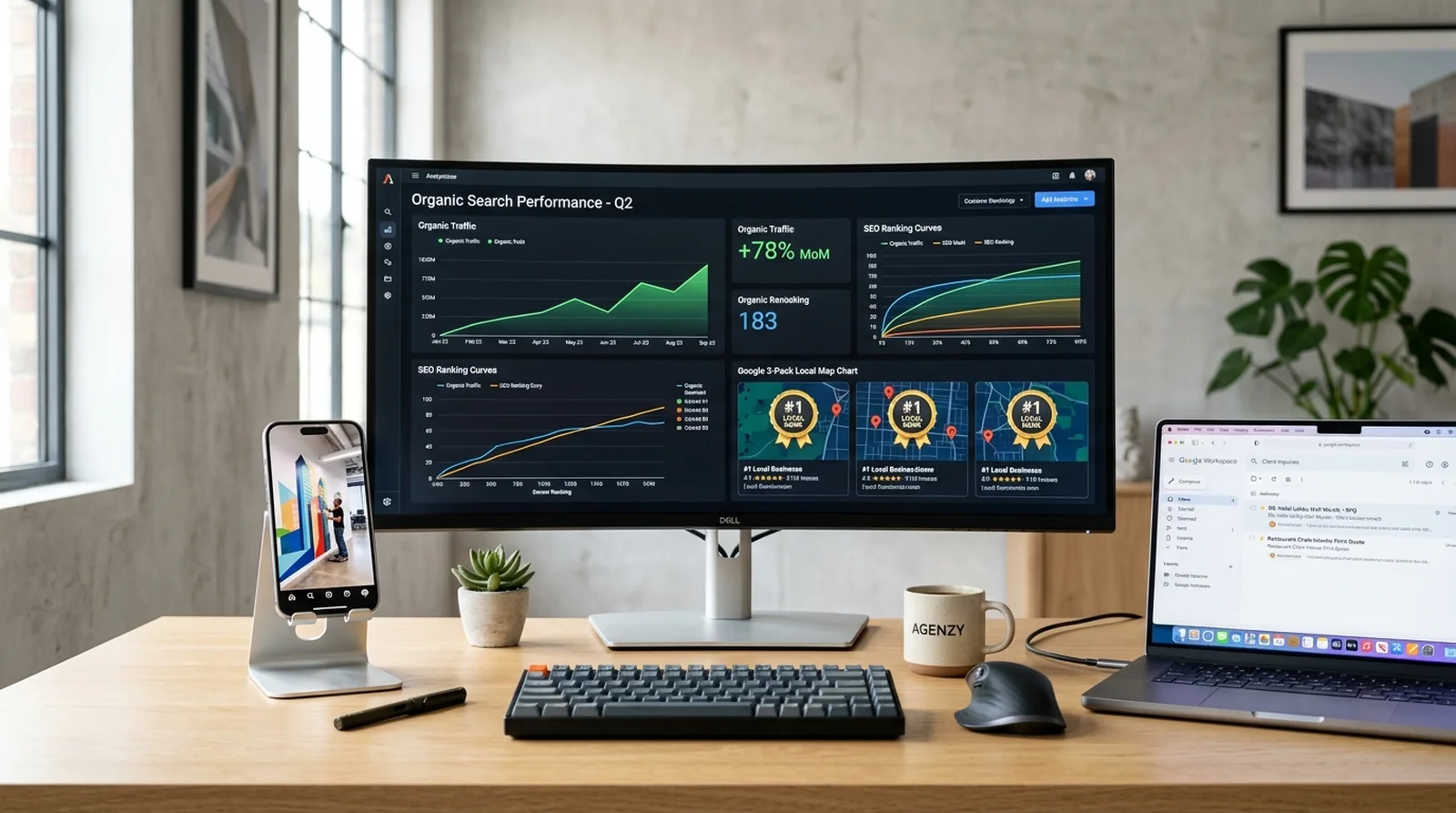 Ongoing retainer: Local SEO ranking + social media + lead generation